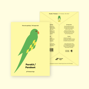 Flettede Fugle Paper bird ornament Parakeet green