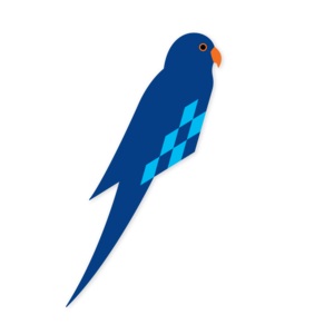 Flettede Fugle Paper bird ornament Parakeet blue