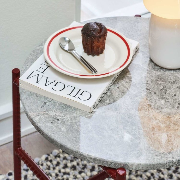 HAY HAY Rebar side table red-grey marble