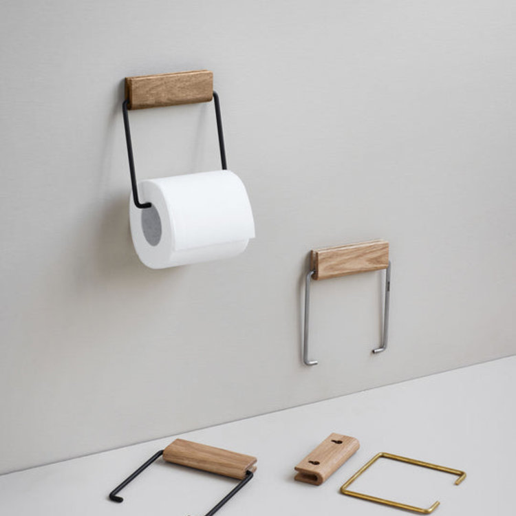 Moebe Moebe toilet Roll Holder oak-steel