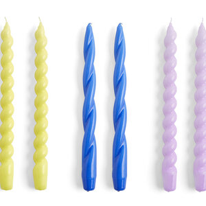 HAY Set of 6 candles long  lemonade sky lilac