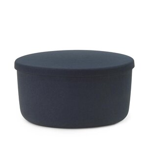 Normann Copenhagen Hide Storage poef groot staalblauw