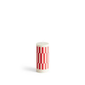 HAY HAY   Column Candle S off white and red