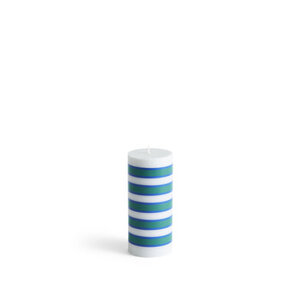 HAY HAY Column candle S light grey, blue and green