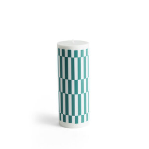 HAY Column candle L light grey and green