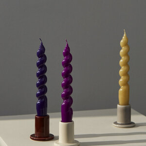 HAY Set of 6 candles Spiral Purple Fuchsia Mustard