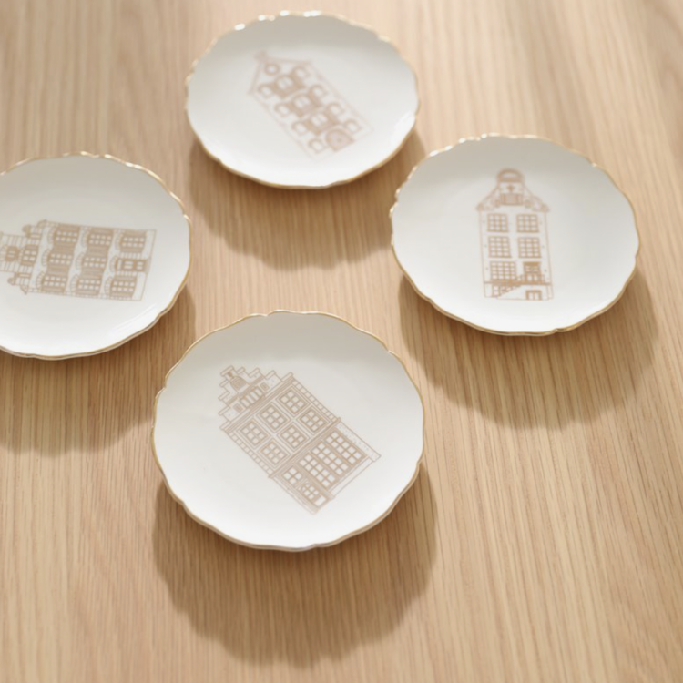 &k amsterdam &k set of 4 plates Canal Houses