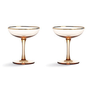 &k amsterdam Set of 2 champagne Coupe pink