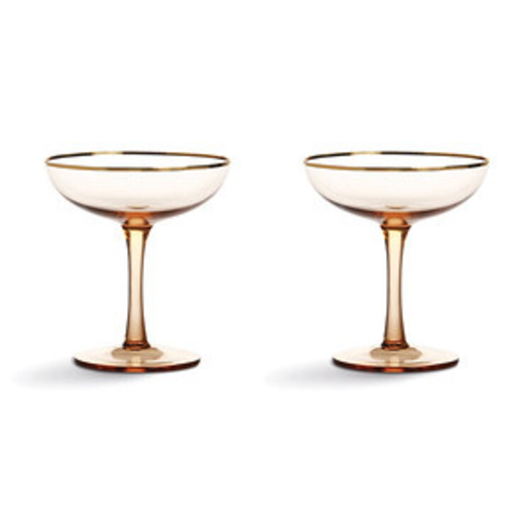 &k amsterdam &k set 2 champagne Coupe roze