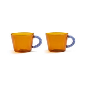 &k amsterdam Glass duet amber set of 2