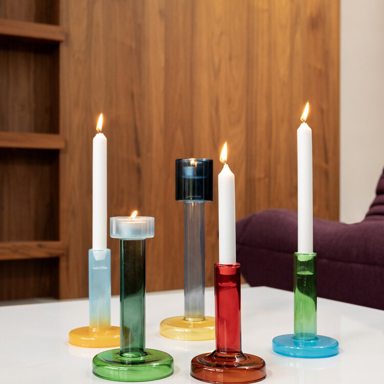 Buro Berger Buro Berger candleholder Bole M blauw-groen