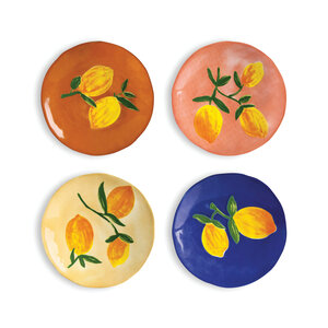 &k amsterdam &klevering plate lemon full colour set of 4