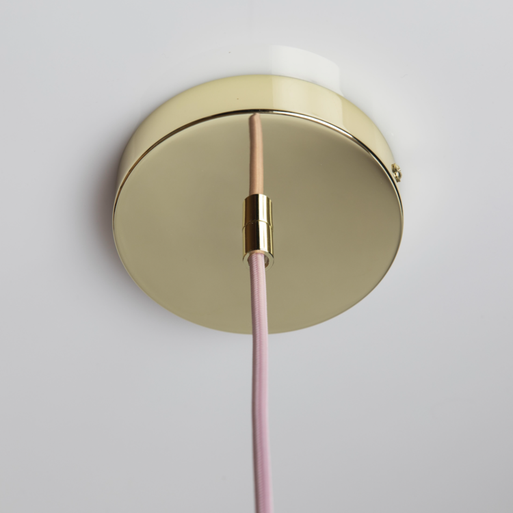 Crème Atelier Lamp Soft Serve Pendant 1 Rose sorbet brass