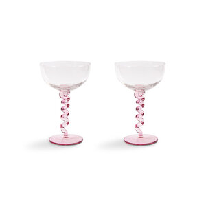 &k amsterdam &k Set 2 glazen Coupe Spiral pink