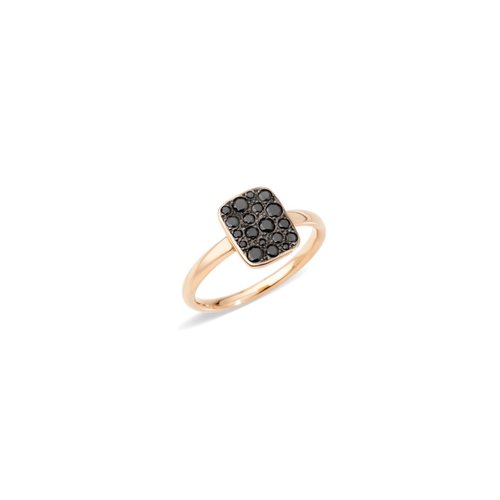 Pomellato Sabbia ring in roségoud met zwarte diamant Leon Martens Juwelier