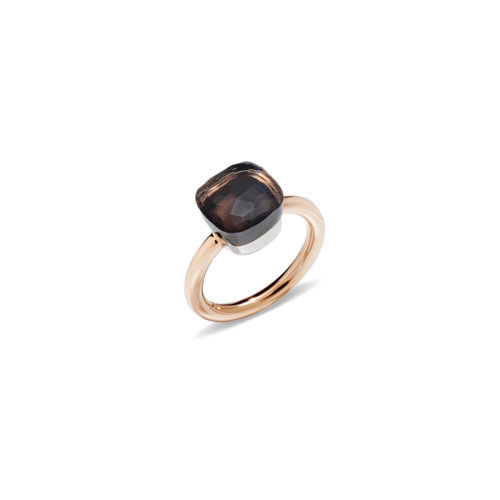 Pomellato Nudo Classic ring in rosé- en witgoud met rookkwarts Leon Martens Juwelier