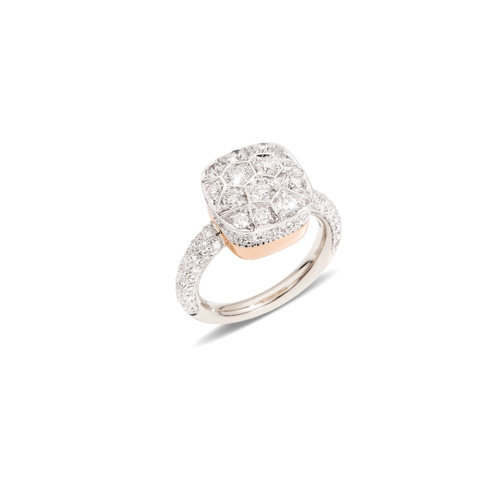 Pomellato Nudo Solitaire ring in rosé- en witgoud met diamant Leon Martens Juwelier Pomellato Nudo Solitaire ring in rosé- en witgoud met diamant Leon Martens Juwelier