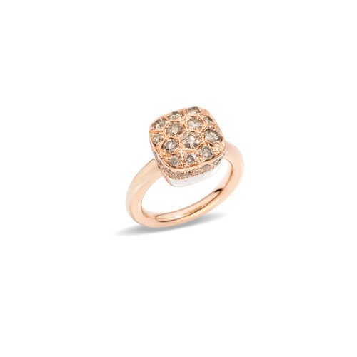 Pomellato Nudo Solitaire ring in rosé- en witgoud met bruine diamant Leon Martens Juwelier Pomellato Nudo Solitaire ring in rosé- en witgoud met bruine diamant Leon Martens Juwelier