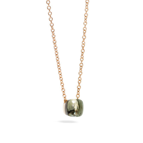 Pomellato Nudo collier in rosé- en witgoud met prasioliet Leon Martens Juwelier Pomellato Nudo collier in rosé- en witgoud met prasioliet Leon Martens Juwelier