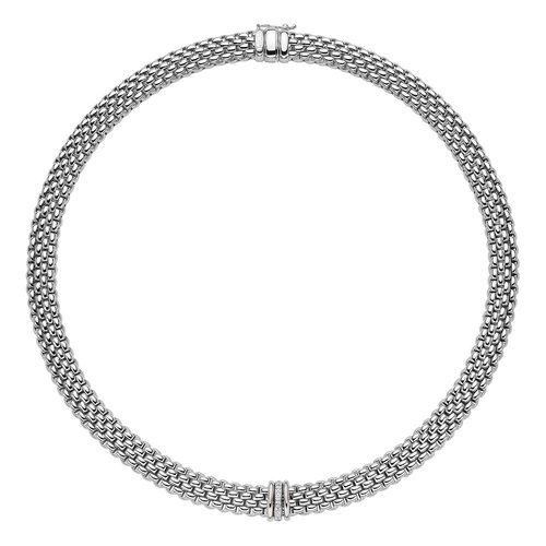 Fope Panorama collier in witgoud met diamant Leon Martens Juwelier