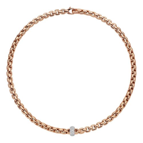 Fope Eka collier in rosé- en witgoud met diamant Leon Martens Juwelier