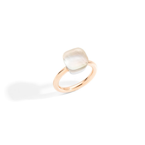 Pomellato Nudo Gelé ring in rosé- en witgoud met witte topaas en parelmoer Leon Martens Juwelier Pomellato Nudo Gelé ring in rosé- en witgoud met witte topaas en parelmoer Leon Martens Juwelier