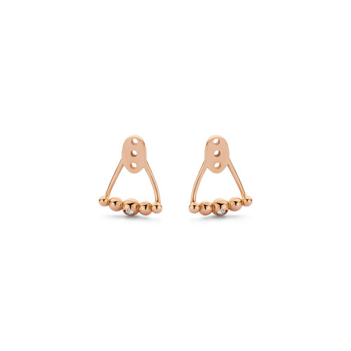 Leon Martens oorstekers met hanger in roségoud met zoetwater parel en diamant Leon Martens Juwelier