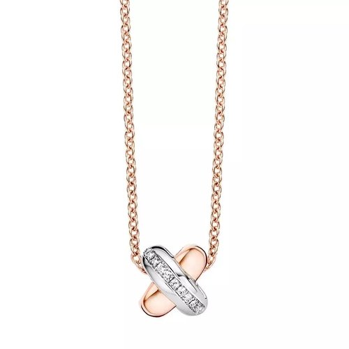 Tirisi Palm Beach collier met hanger in roségoud en zilver met diamant Leon Martens Juwelier