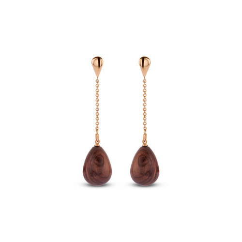 Leon Martens oorhangers in roségoud met slangenhout Leon Martens Juwelier Leon Martens oorhangers in roségoud met slangenhout Leon Martens Juwelier