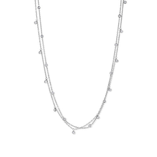 Leon Martens dubbel collier in witgoud met diamant Leon Martens Juwelier