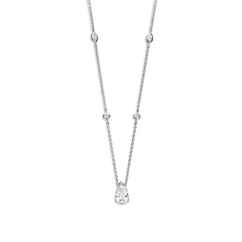 Leon Martens collier met hanger in witgoud met diamant Leon Martens Juwelier