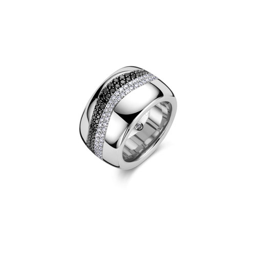 Leon Martens ring in witgoud met zwarte- en witte diamant Leon Martens Juwelier
