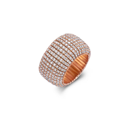 Leon Martens flexibele alliance ring in roségoud met diamant Leon Martens Juwelier