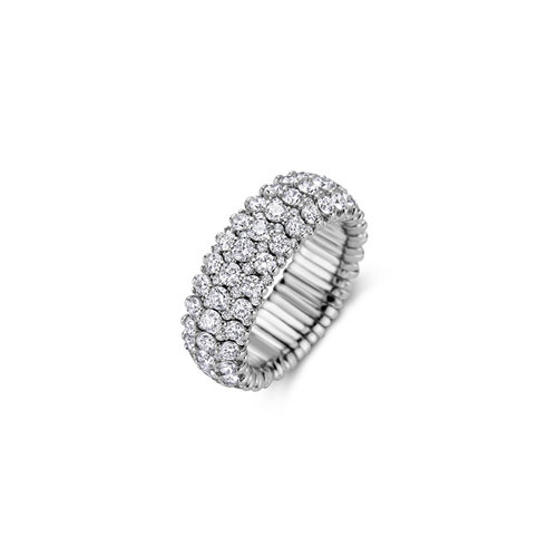 Leon Martens flexibele alliance ring in witgoud met diamant Leon Martens Juwelier