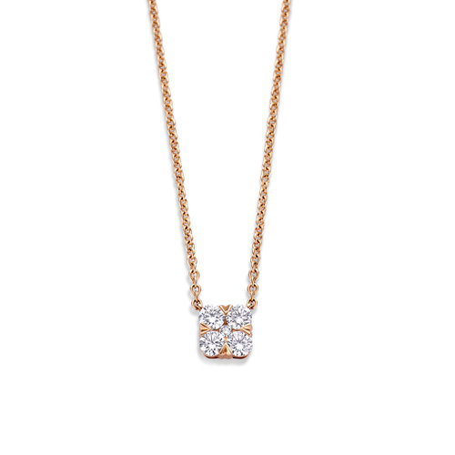 Leon Martens collier met hanger in roségoud met diamant Leon Martens Juwelier