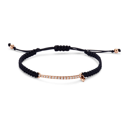 Leon Martens macramé armband in roségoud met diamant Leon Martens Juwelier Leon Martens macramé armband in roségoud met diamant Leon Martens Juwelier