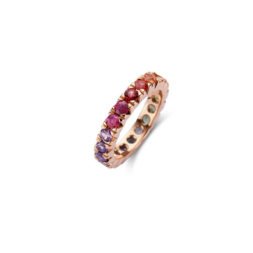 Leon Martens alliance ring in roségoud met gekleurde saffier Leon Martens Juwelier Leon Martens alliance ring in roségoud met gekleurde saffier Leon Martens Juwelier