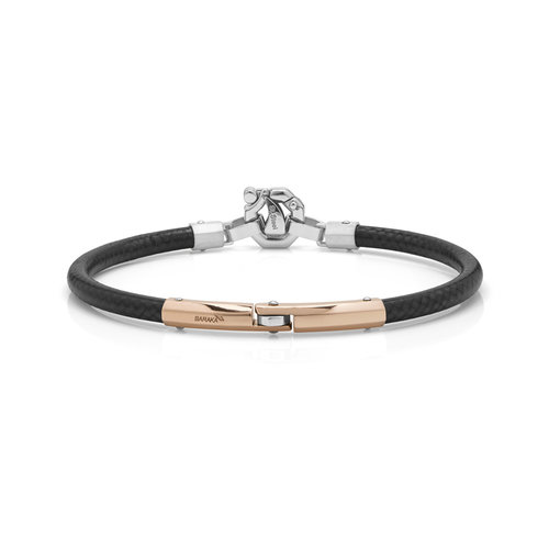 Barakà armband in carbon fiber met roségoud, staal en diamant Leon Martens Juwelier Barakà armband in carbon fiber met roségoud, staal en diamant Leon Martens Juwelier