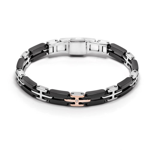 Barakà armband in keramiek met staal, roségoud en diamant Leon Martens Juwelier Barakà armband in keramiek met staal, roségoud en diamant Leon Martens Juwelier