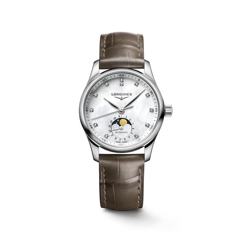 Longines Master Collection in staal met parelmoer en diamant Leon Martens Juwelier