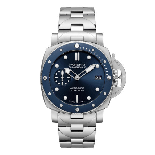 Panerai Submersible Blu Notte in staal Leon Martens Juwelier Panerai Submersible Blu Notte in staal Leon Martens Juwelier