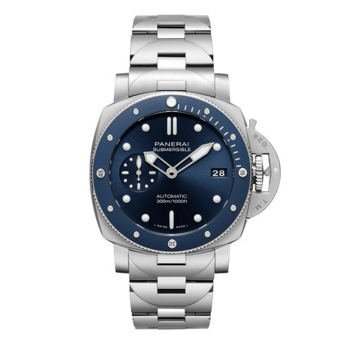 Panerai Submersible Blu Notte in staal Leon Martens Juwelier