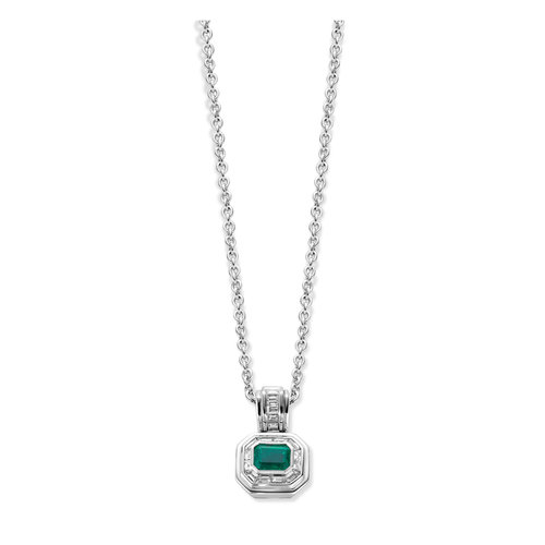 Leon Martens collier met hanger in witgoud met smaragd en diamant Leon Martens Juwelier