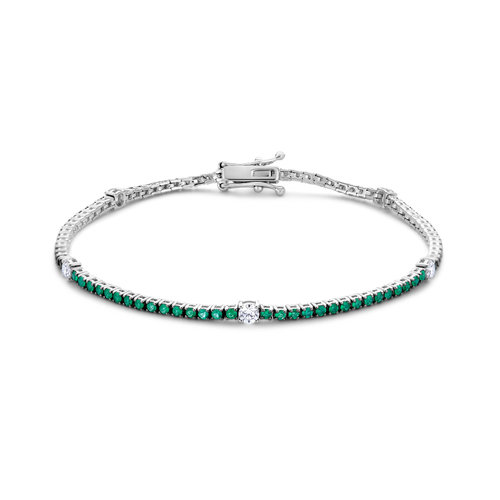 Leon Martens armband in witgoud met diamant en smaragd Leon Martens Juwelier