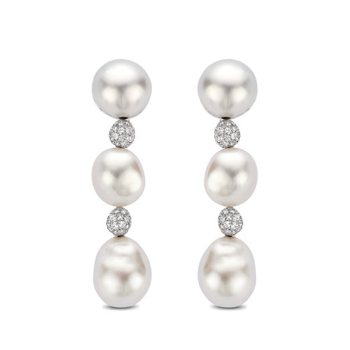 Leon Martens oorhangers in witgoud met diamant en Zuidzee parel Leon Martens Juwelier Leon Martens oorhangers in witgoud met diamant en Zuidzee parel Leon Martens Juwelier
