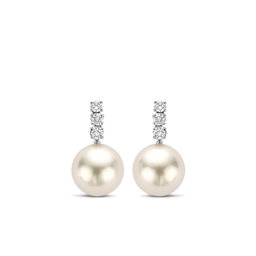 Leon Martens oorhangers in witgoud met Zuidzee parel en diamant Leon Martens Juwelier Leon Martens oorhangers in witgoud met Zuidzee parel en diamant Leon Martens Juwelier