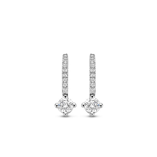 Leon Martens oorhangers in witgoud met diamant Leon Martens Juwelier