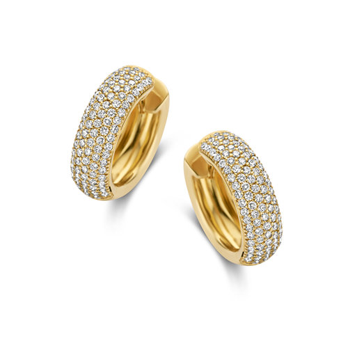 Leon Martens oorhangers in geelgoud met diamanten Leon Martens Juwelier