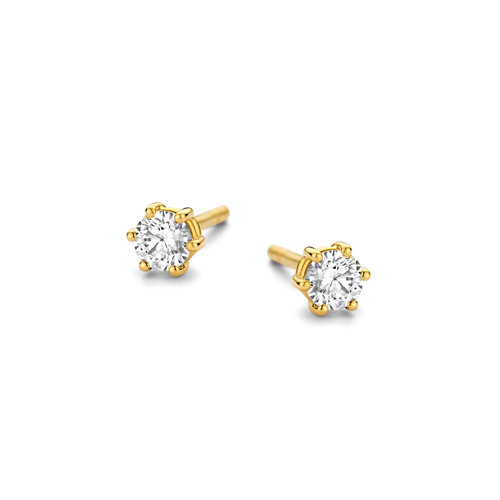 Leon Martens solitair oorstekers in geelgoud met diamant Leon Martens Juwelier Leon Martens solitair oorstekers in geelgoud met diamant Leon Martens Juwelier