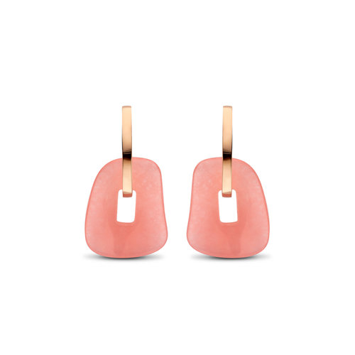 Mattioli Puzzle oorhangers roségoud met roze kwartsiet Leon Martens Juwelier Mattioli Puzzle oorhangers roségoud met roze kwartsiet Leon Martens Juwelier